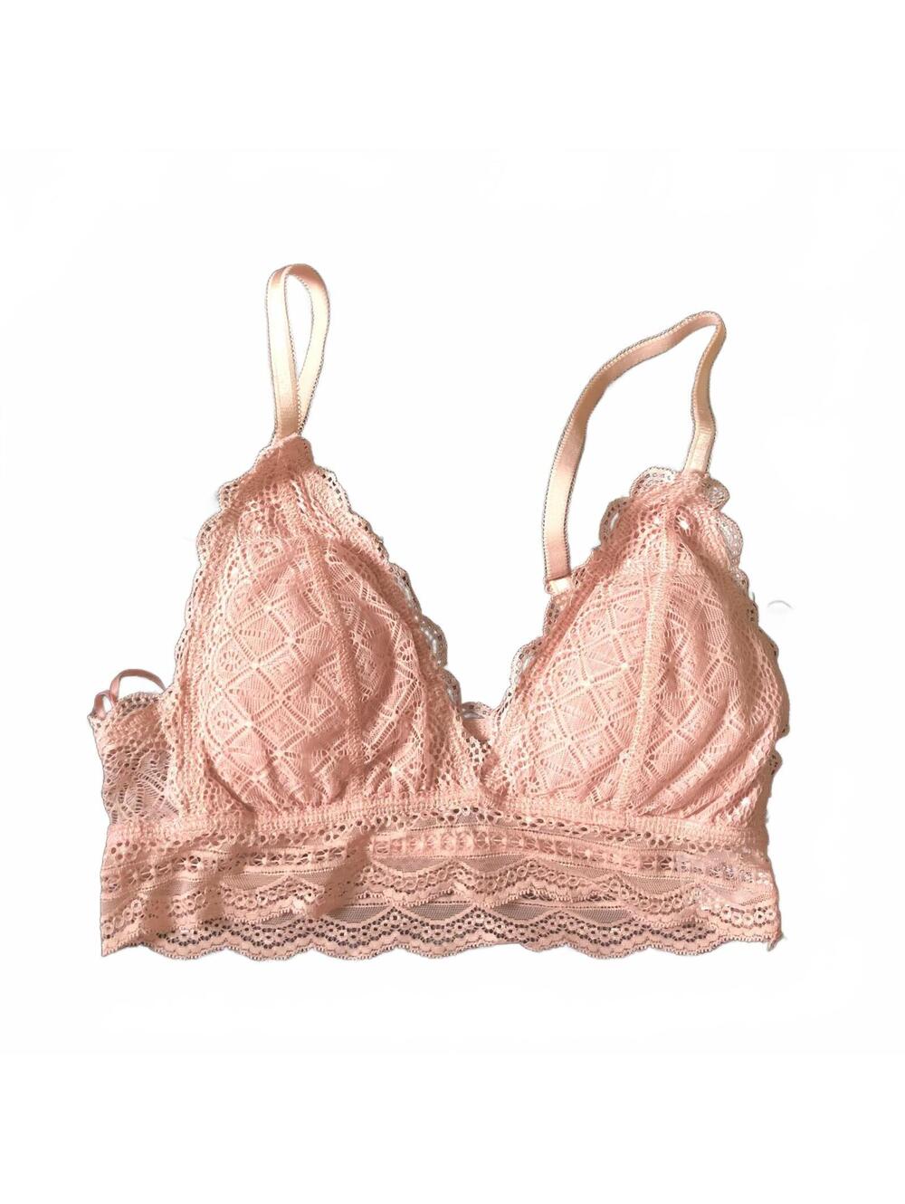 Papermoon Lace Bralette in Soft Pink, Size Small